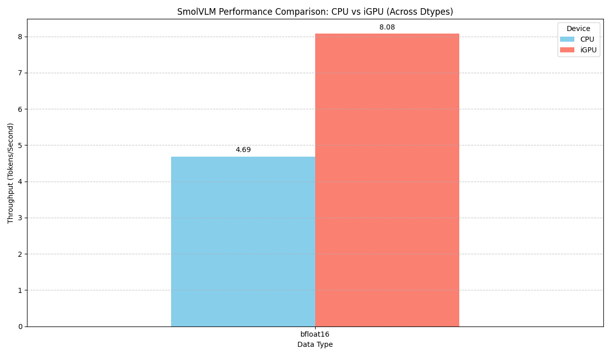 SmolVLM baseline (pytorch - CPU vs iGPU)